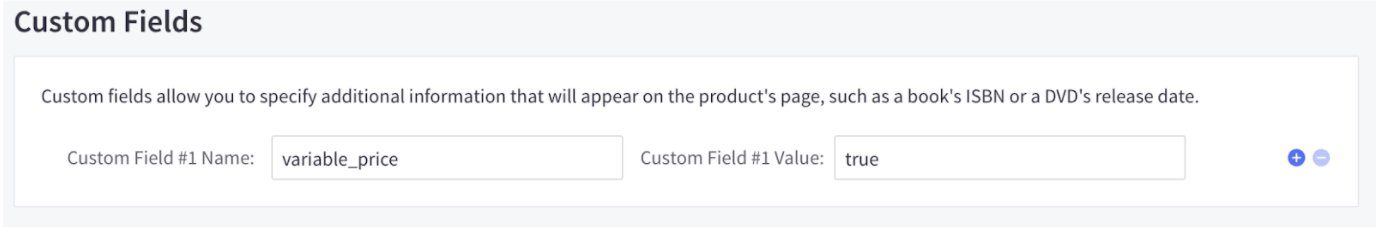 Set the variable_price field to true.